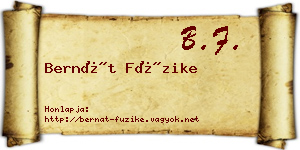 Bernát Füzike névjegykártya